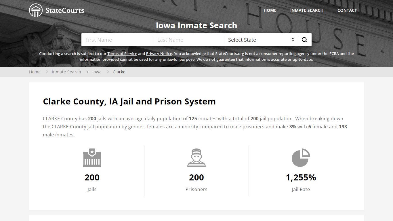 Clarke County, IA Inmate Search - StateCourts